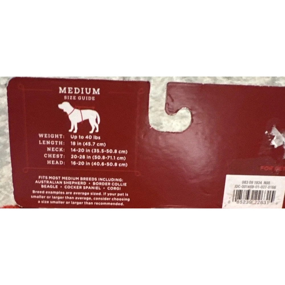 Wondershop Size Medium Red & White Dog Pet Sweater Up To 40 Lbs 18